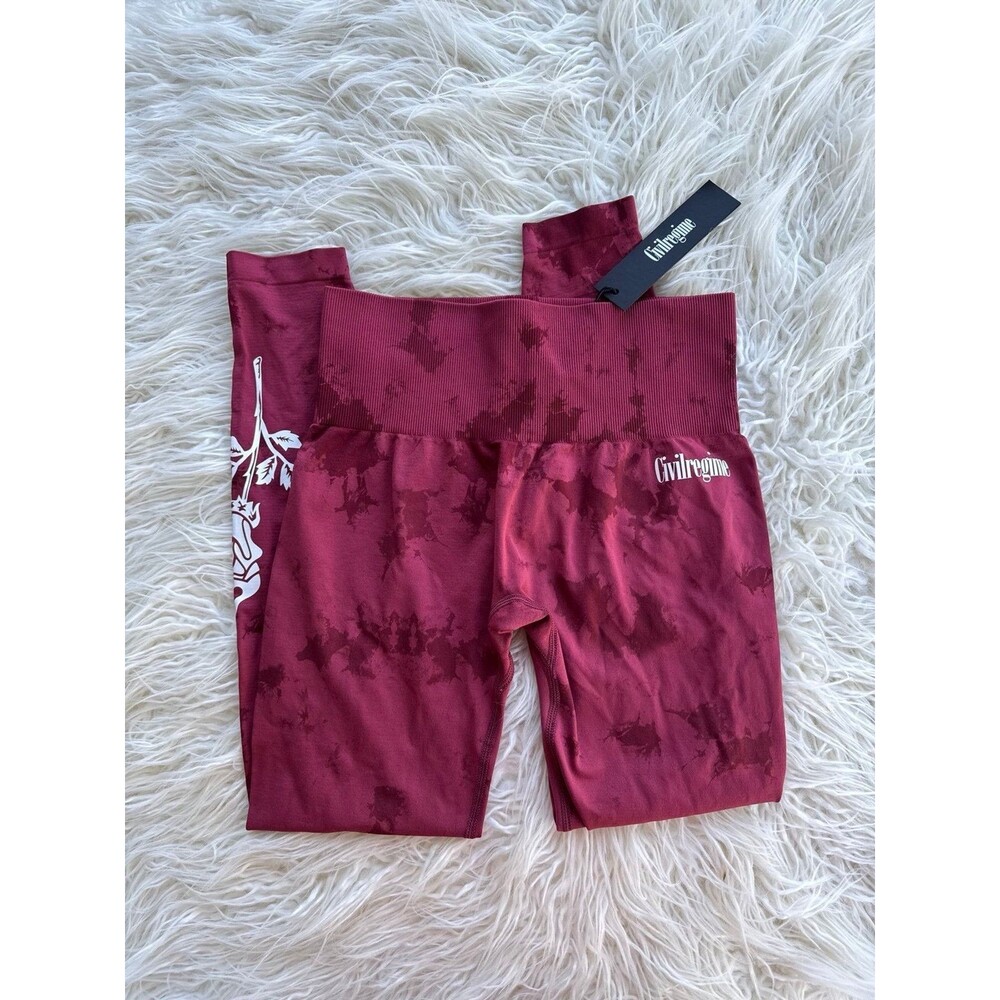 Civil Regime Blush Red Reaper Wash Kelly Seamless Leggings Size Medium